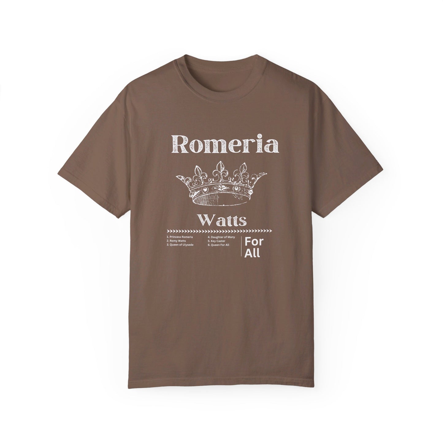 Romeria’s Many Names Comfort Colors T-Shirt, Fate and Flame